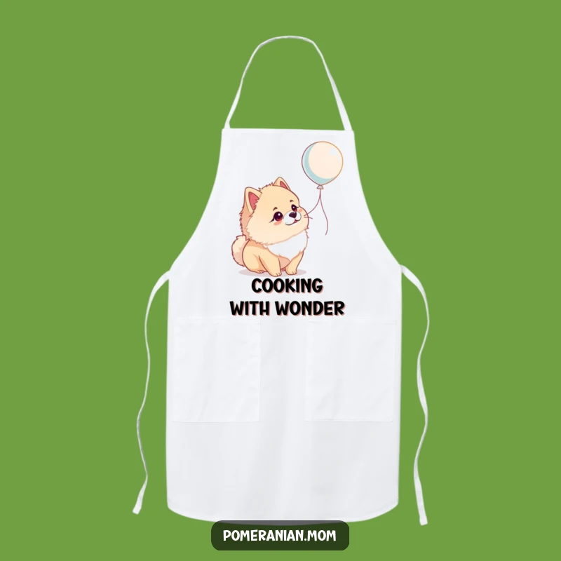 Funny Pomeranian Apron: Balloon Wonder Design, Hilarious Kitchen Fun for Pups