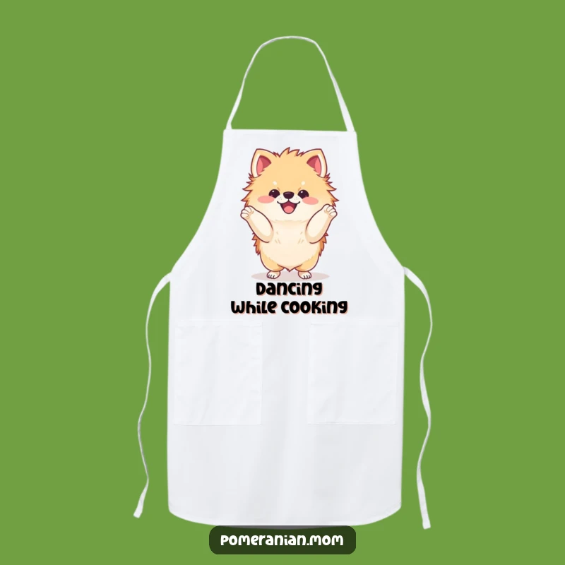 Funny Dancing Pomeranian Apron: Kitchen Fun with Paws