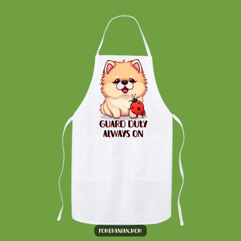 Funny Kawaii Pomeranian Ladybug Apron - Hilarious Dog Chef Gift for Kitchen