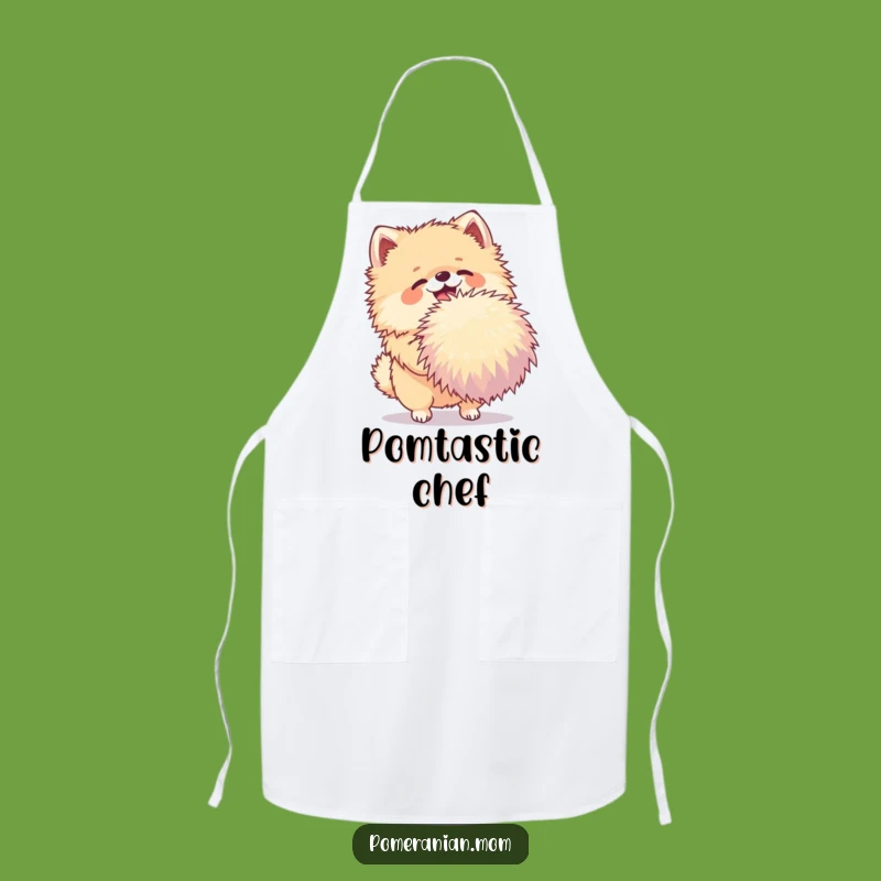 Funny Pomeranian Apron: Joyful Pom-Pom Shaker for Playful Cooks