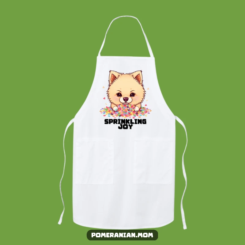 Funny Pomeranian Confetti Chef Apron: Cook Up Laughs with This Hilarious Dog Design