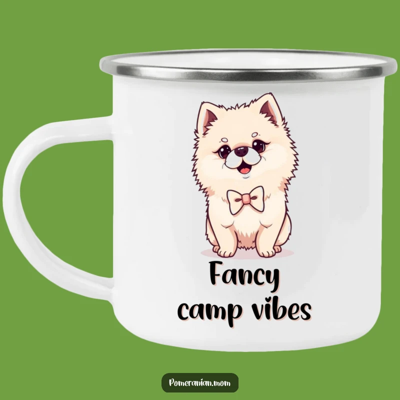 Funny Kawaii Pomeranian Camping Mug: Dapper Outdoorsy Dog, Perfect Humorous Gift