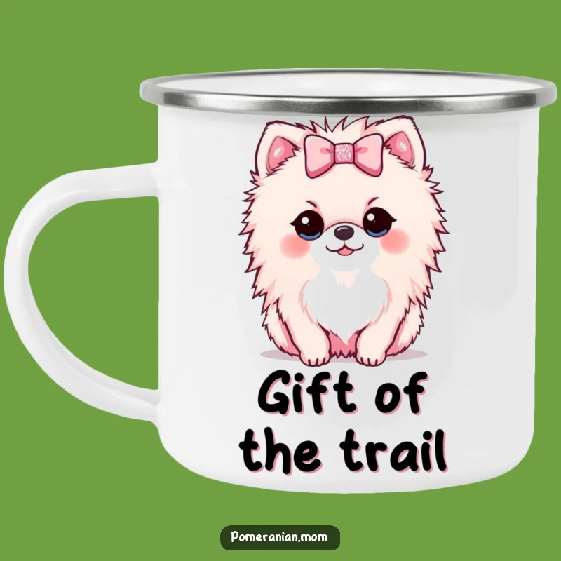 Durable Funny Kawaii Pomeranian Bow Camping Mug - Sweet Adventure Gift