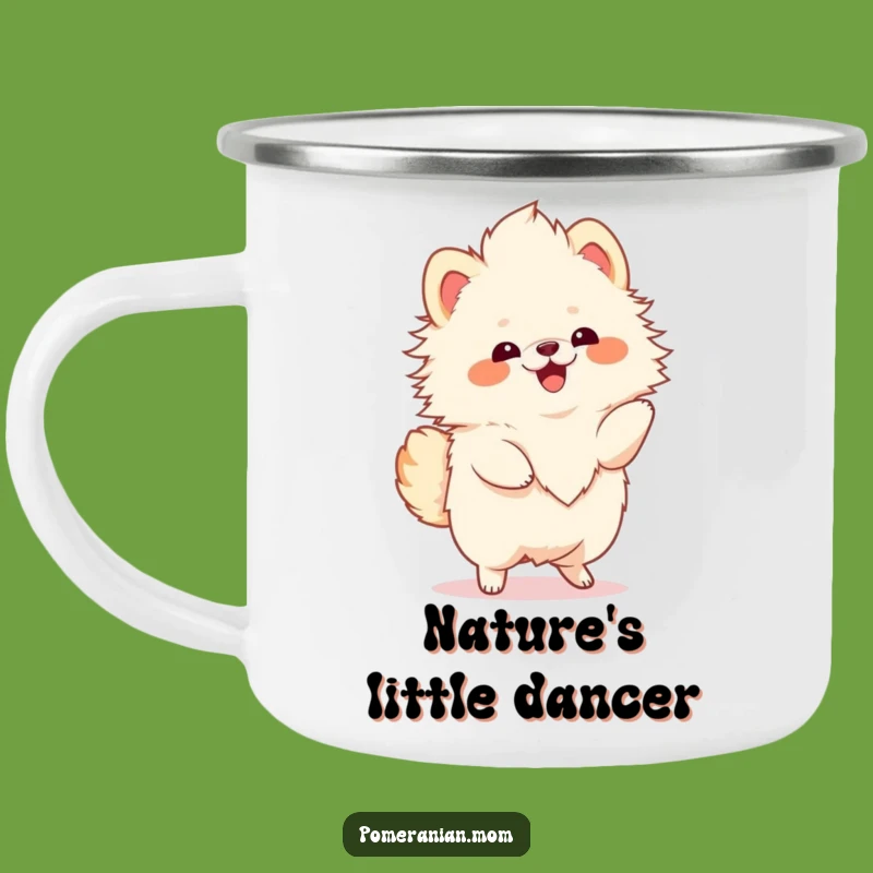 Funny Kawaii Pomeranian Camping Mug: Outdoorsy Dog Design, Perfect Humorous Gift