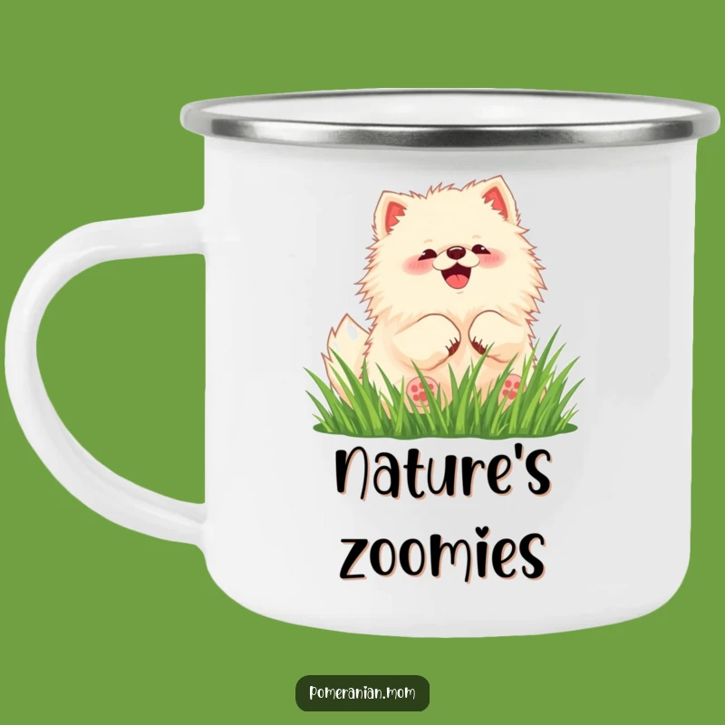 Funny Pomeranian Camping Mug: Kawaii Dog Outdoor Fun