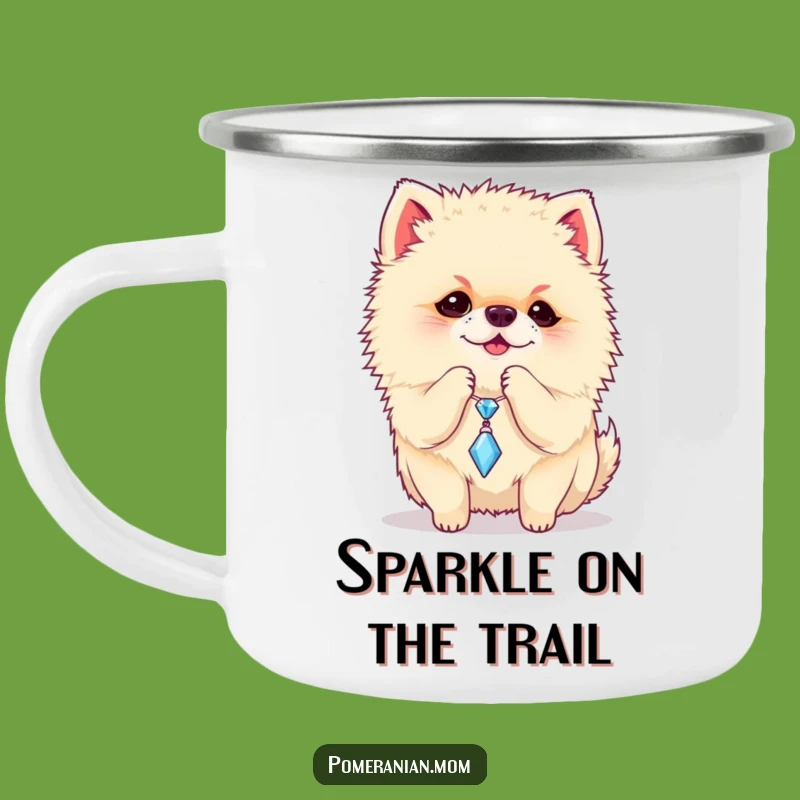 Funny Pomeranian Camping Mug: Playful Pup Cup, Hilarious Outdoor Gift