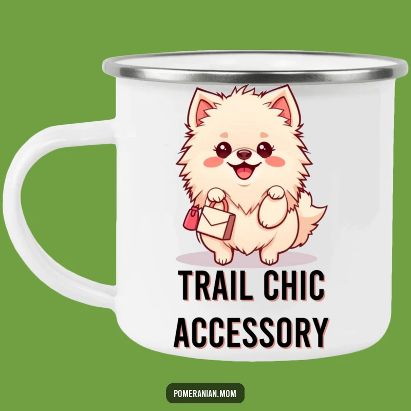 Funny Kawaii Pomeranian Camping Mug: Stylish Dog Wiggle Handbag for Outdoor Fashion Gift