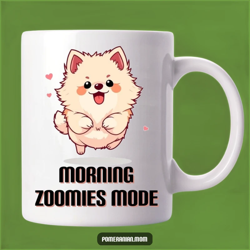 Funny Energetic Pomeranian Mug: A Burst of Joyful Canine Action Gift