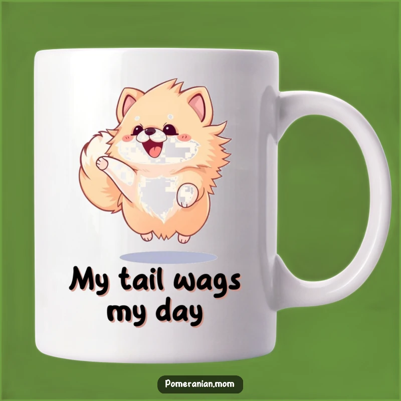 Funny Kawaii Pomeranian Jumping for Joy Mug - Perfect Gift for Dog Lovers