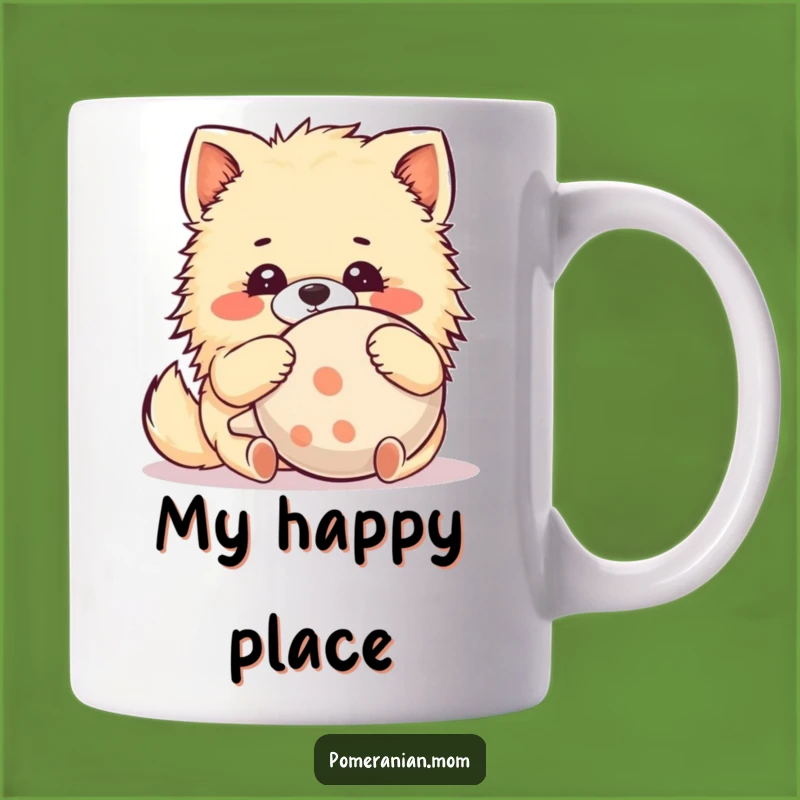 Funny Kawaii Pomeranian Mug: Adorable Dog Hugging Toy for Dog Lovers Gift