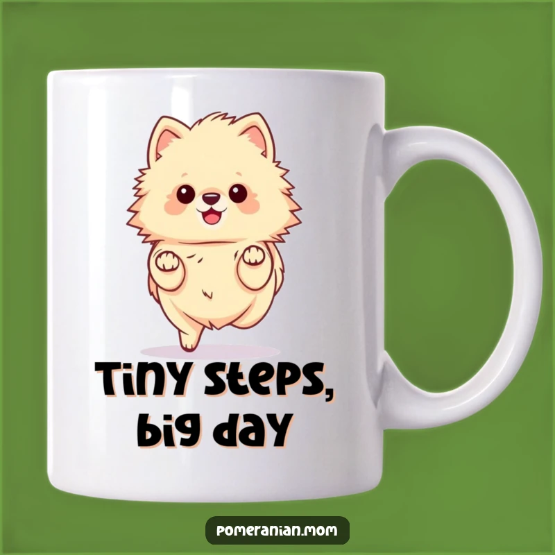 Funny Kawaii Pomeranian Prancing Mug - Adorable & Hilarious Dog Gift