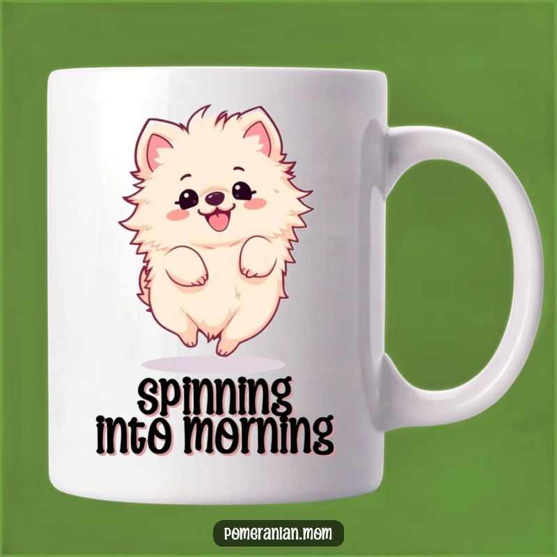 Funny Kawaii Pomeranian Spin Mug: Adorable & Hilarious Gift for Dog Lovers