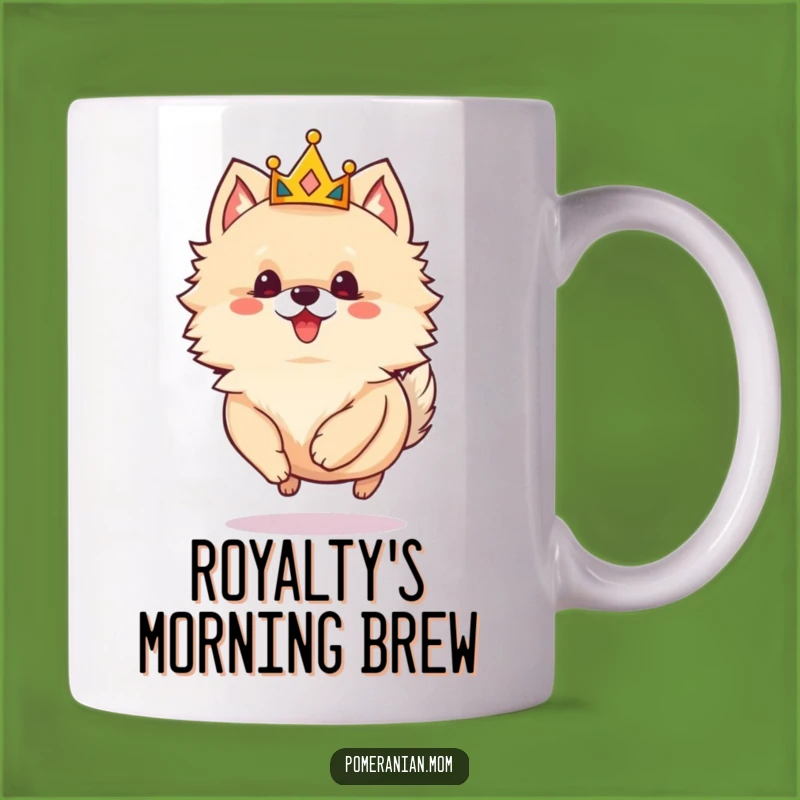 Funny Regal Pomeranian Crown Mug: A Hilarious Gift for the Posh Pup Lover