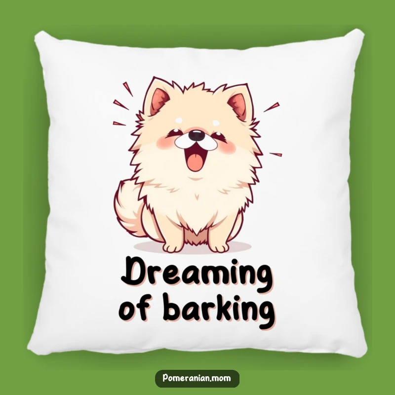 Funny Kawaii Pomeranian Bark Pillow - Cozy Loudness & Humor