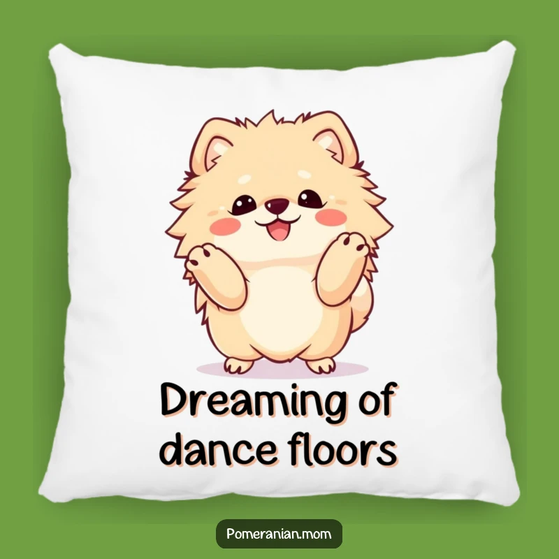 Comfy Funny Kawaii Pomeranian Happy Dance Pillow, Soft and Hilarious Accent