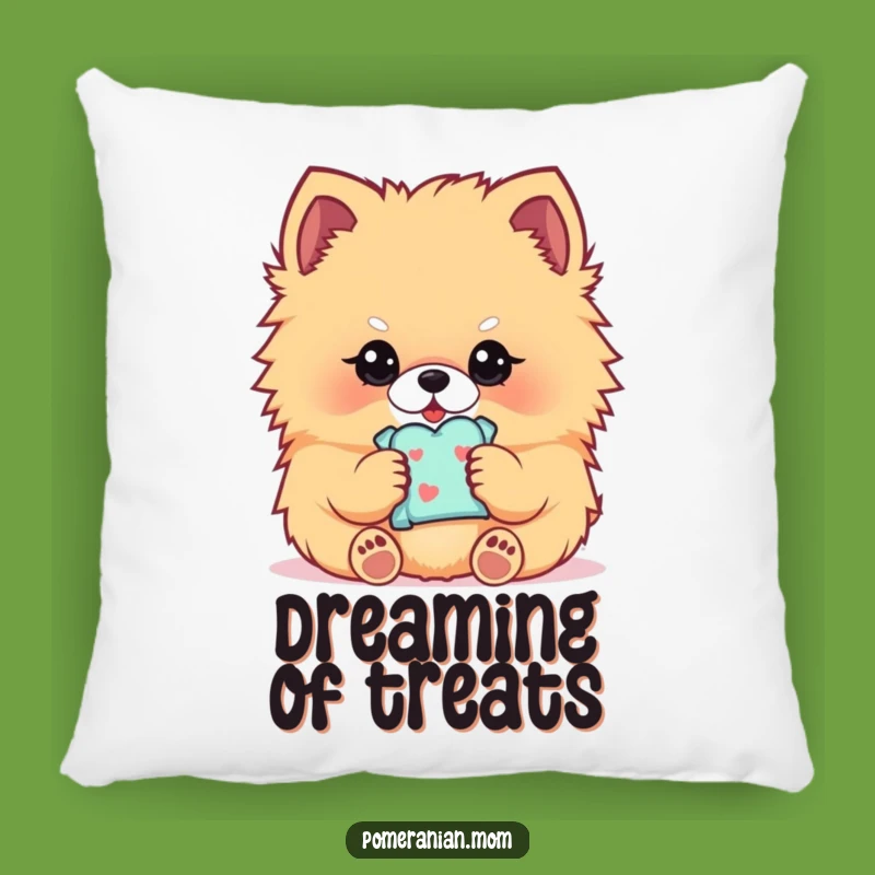 Funny Kawaii Pomeranian Pillow: Sweet Treat Dog Cushion, Perfect Humorous Gift for Comfort
