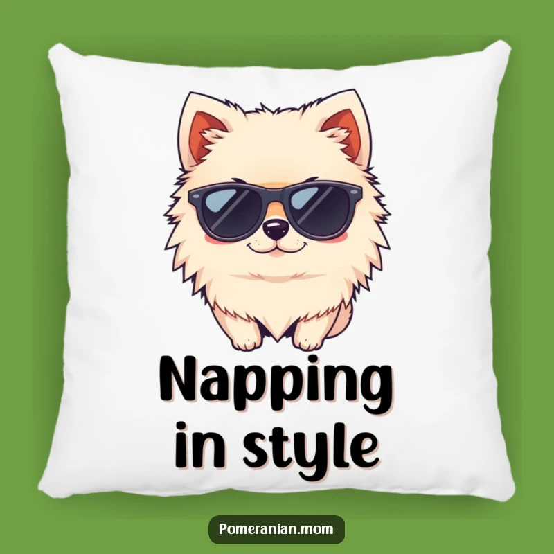 Funny Cool Pomeranian Sunglasses Pillow: Kawaii Comfort with Style