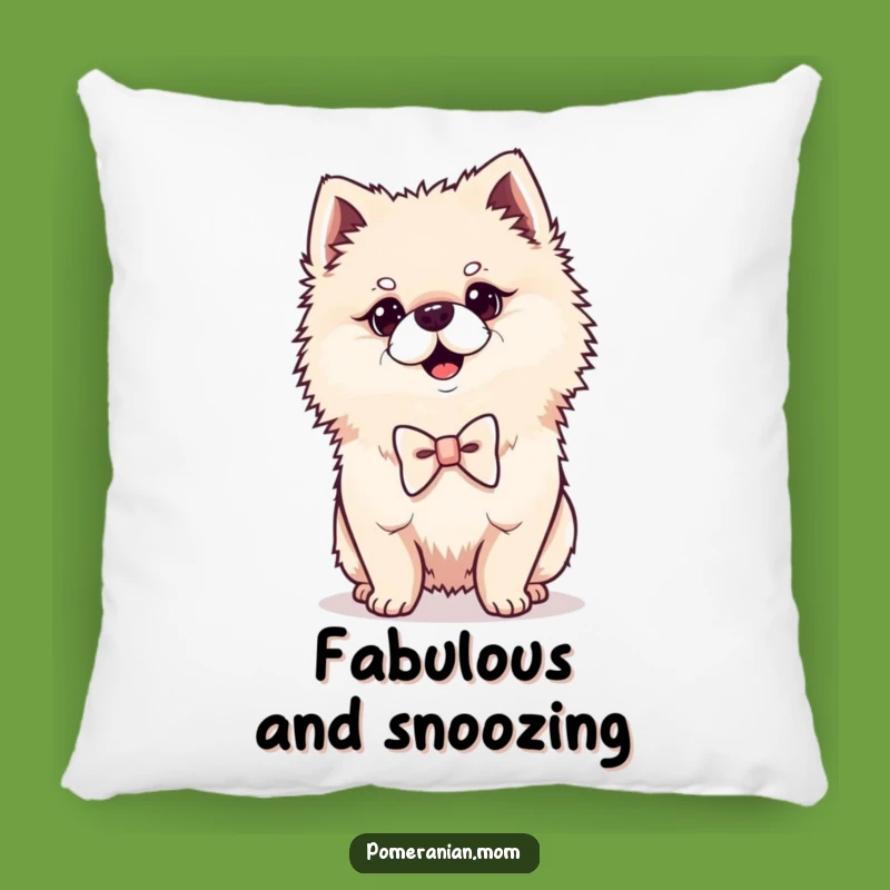 Funny Kawaii Pomeranian Pillow: Chic Bowtie Dog Cushion, Perfect Humorous Gift for Comfort