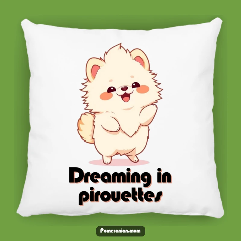 Funny Kawaii Pomeranian Pillow: Soft & Cute Twirling Dog Cushion, Perfect Humorous Gift