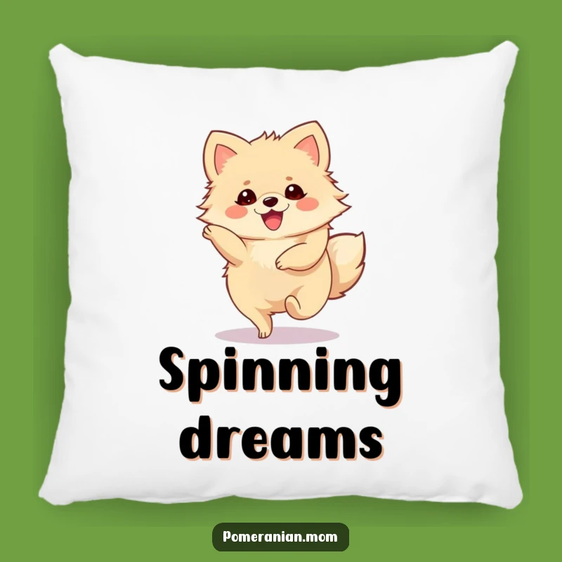 Funny Pomeranian Pillow: Cozy Joyous Twirling Cuddle Gift