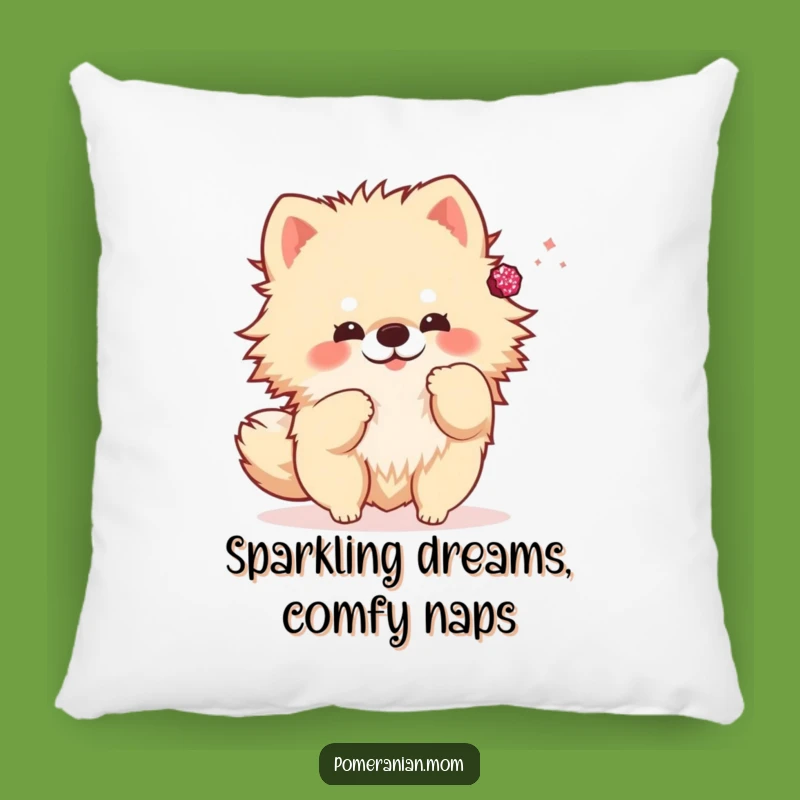 Funny Sparkly Toss Kawaii Pomeranian Pillow: Cozy Comfort with Playful Sparkle