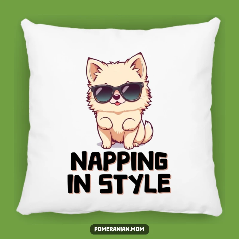 Cozy Funny Tiny Pomeranian Sunglasses Pillow - Cool Accent Decor Gift