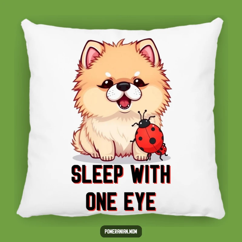 Funny Kawaii Pomeranian Ladybug Pillow - Comfy & Hilarious Dog Decor Gift