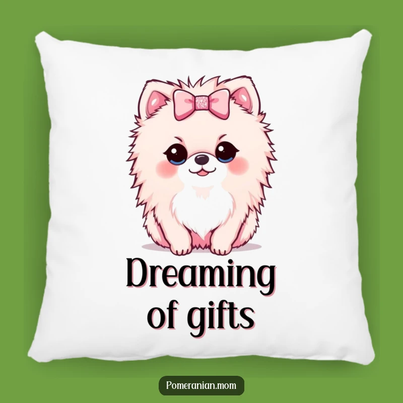 Soft Funny Kawaii Pomeranian Bow Pillow - Cozy & Sweet Decor