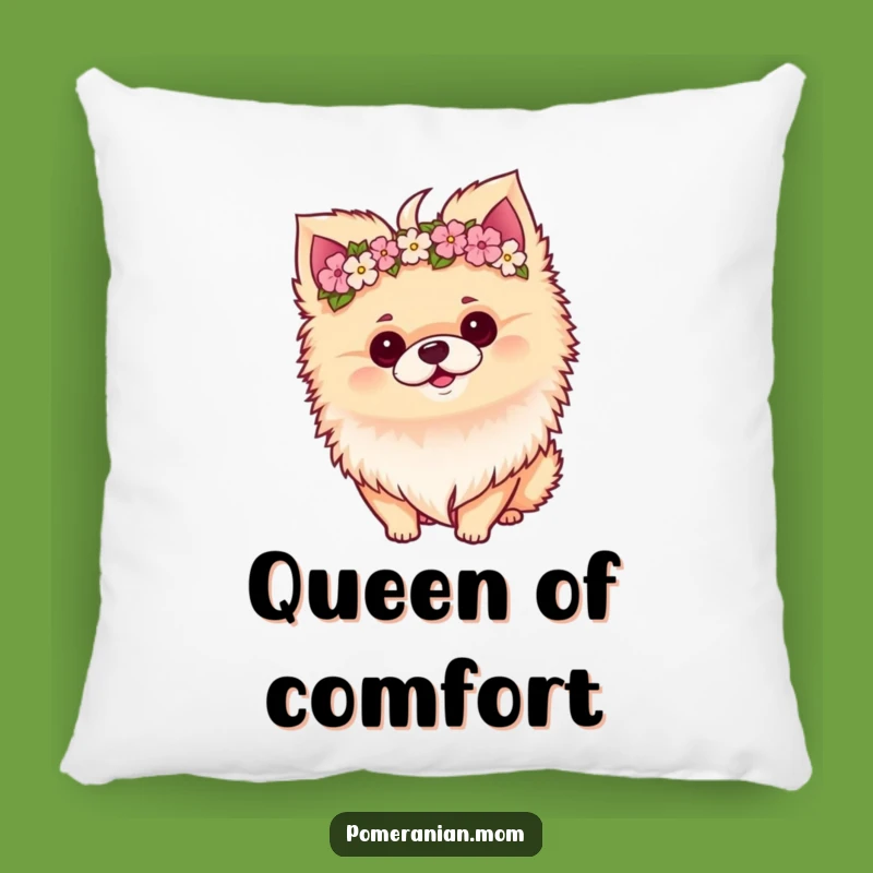 Soft Funny Kawaii Pomeranian Crown Pillow - Comfy Gift for Dog Lovers