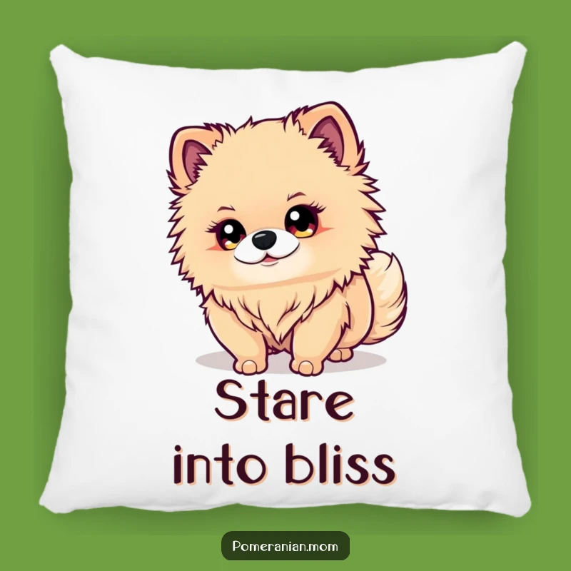 Funny Kawaii Pomeranian Pillow: Cute Dog Watching Tail for Cozy Comfort Gift