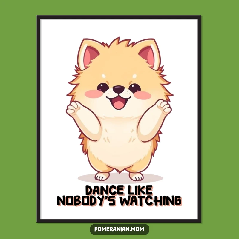 Funny Dancing Pomeranian Digital Art: Instant Joyful Decor