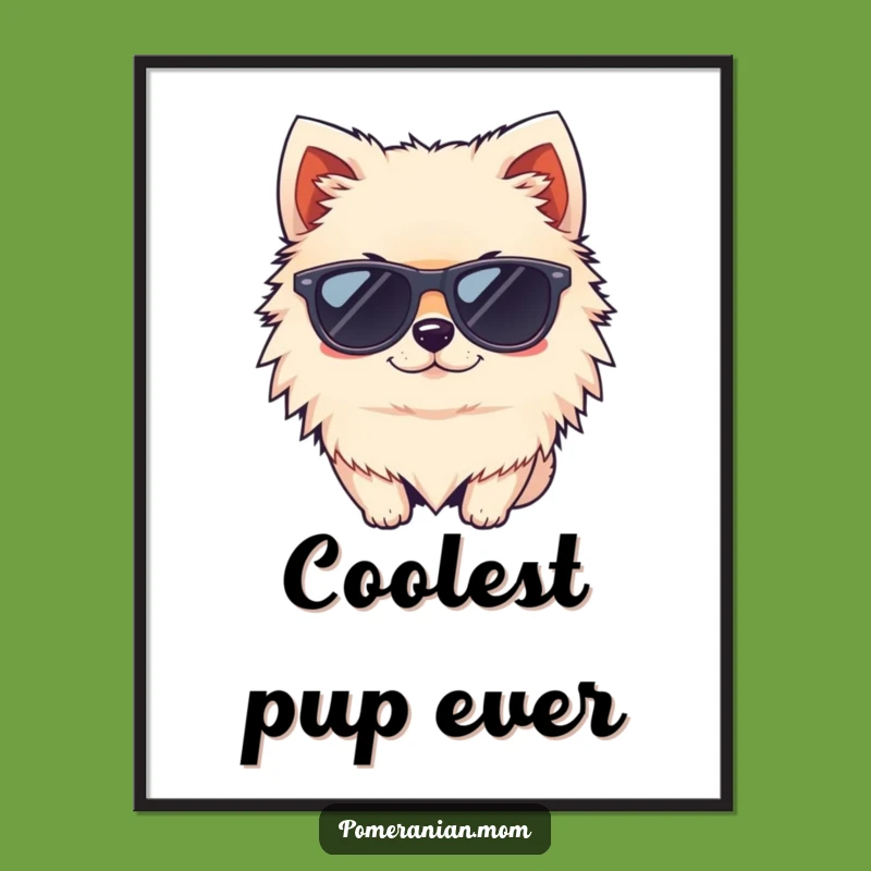 Funny Cool Pomeranian Sunglasses Digital Art: Instant Stylish Decor