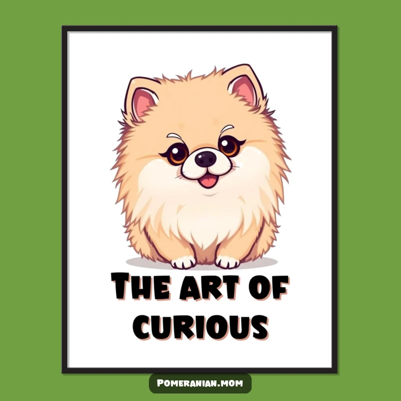 Funny Curious Kawaii Pomeranian Digital Art: Instant Intrigue for Your Walls