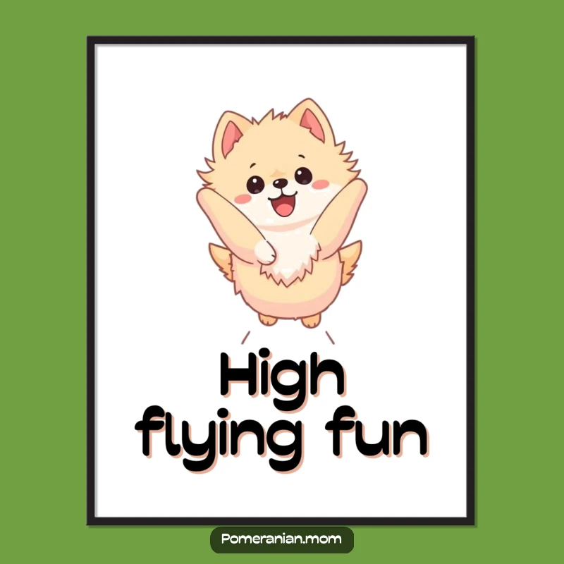 Funny Kawaii Pomeranian Digital Art - Dynamic Leap Print Gift