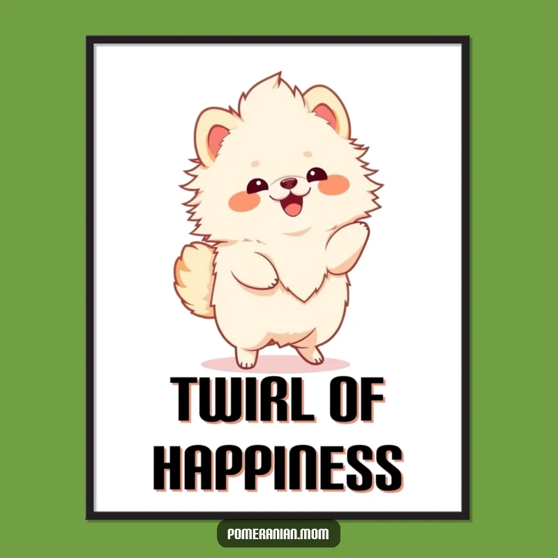 Funny Kawaii Pomeranian Digital Art: Instant Dog Download, Perfect Humorous Wall Art Gift