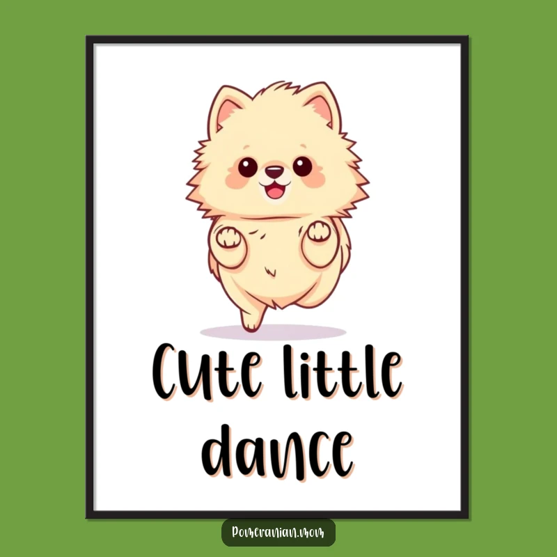 Funny Kawaii Pomeranian Prance Digital Print - Instant Elegant Decor