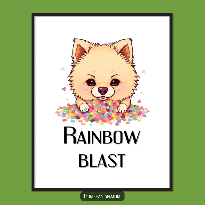 Funny Pomeranian Confetti Wall Art: Instant Hilarious Dog Decor for Your Home