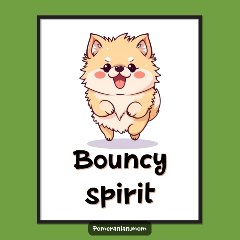 Funny Pomeranian Digital Art: Kawaii Bouncy Hop Art Gift