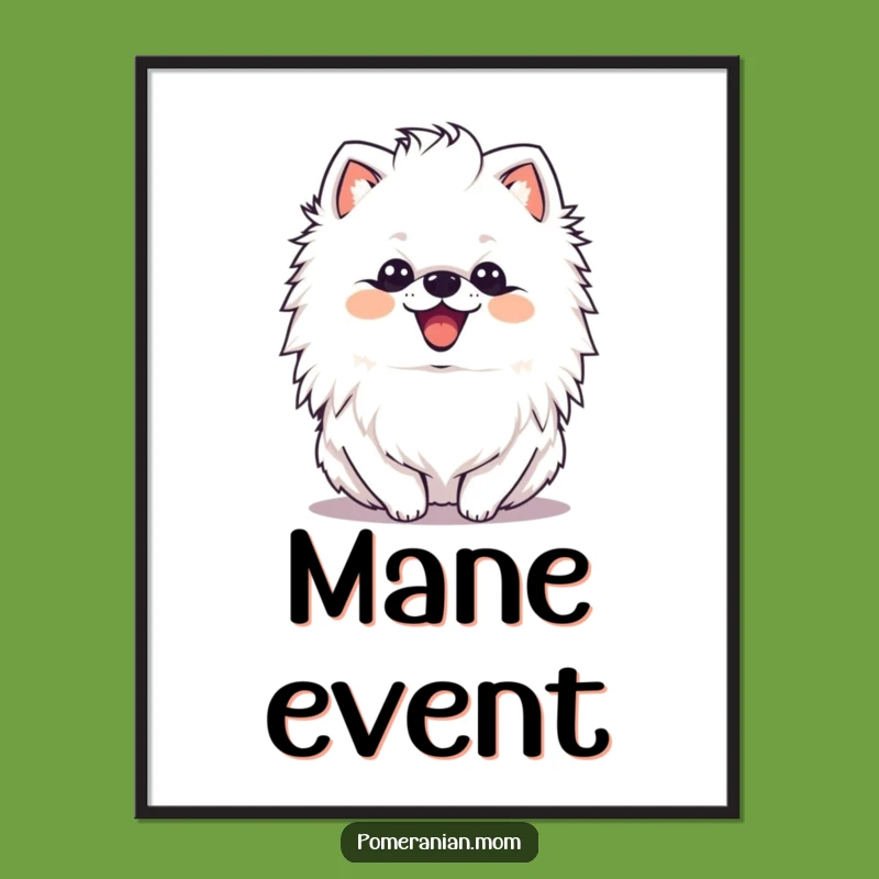 Instant Download Funny Kawaii Pomeranian Mane Shake Art - Cheerful Decor
