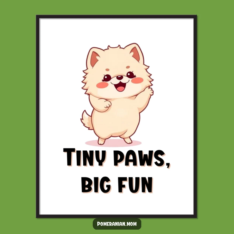 Instant Funny Kawaii Pomeranian Dance Art Print - Printable Gift