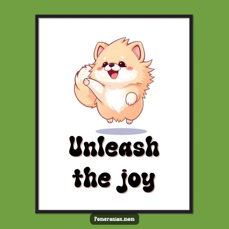 Instant Funny Kawaii Pomeranian Joyful Art Print - Printable Gift