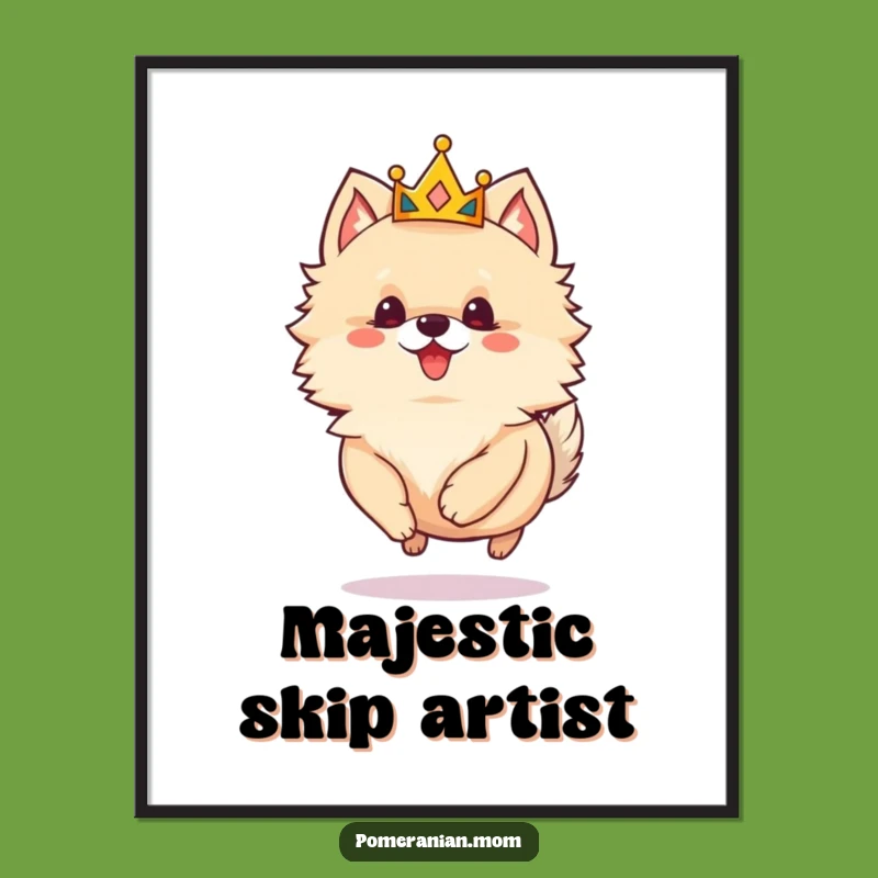 Instant Download Funny Crowned Pomeranian Art: Regal Digital Decor