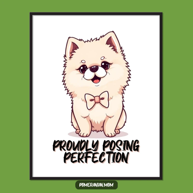 Funny Kawaii Pomeranian Digital Art: Dapper Dog Download, Perfect Humorous Wall Art Gift