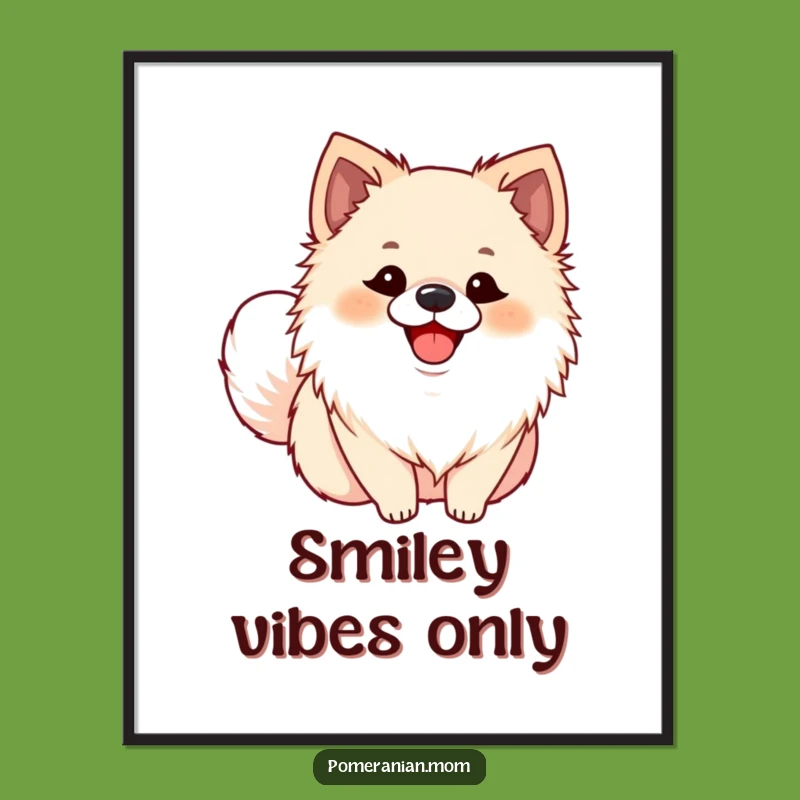 Funny Pomeranian Smile Digital Art: Ecstatic Pup, Instant Hilarious Decor