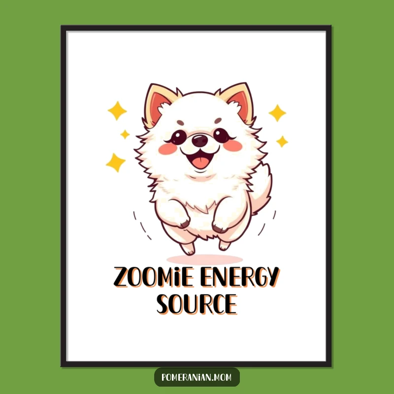 Funny Pomeranian Zoomies Digital Art: Instant Joyful Dog Decor