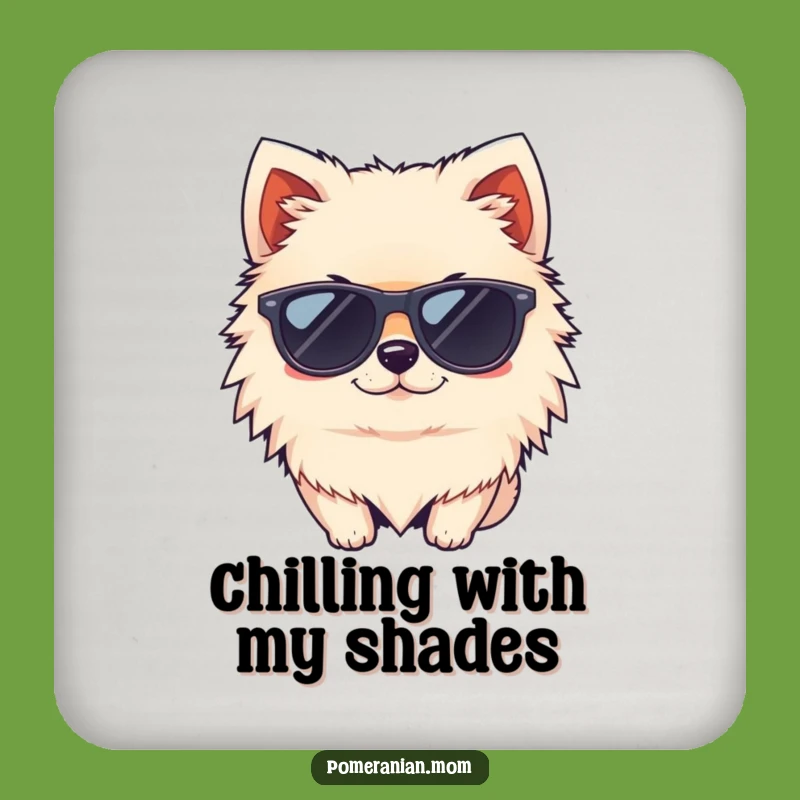 Funny Cool Pomeranian Sunglasses Coaster: Stylish Table Protection