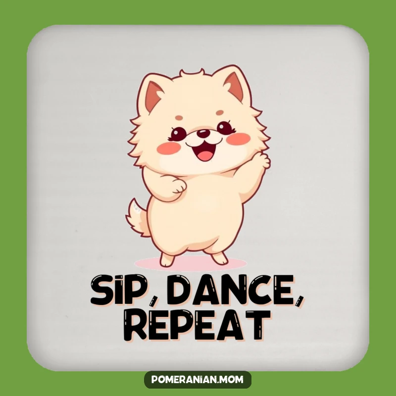 Funny Kawaii Pomeranian Dance Coaster - Protects Surfaces with Flair