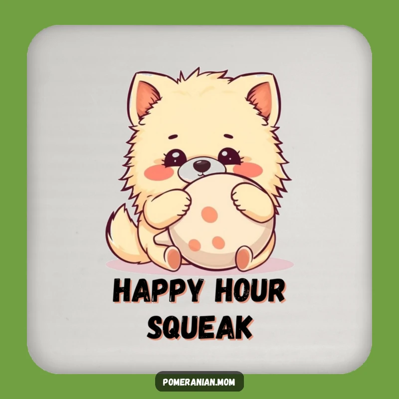 Funny Kawaii Pomeranian Drink Coaster: Cute Dog Hugging Toy for Stylish Protection Gift
