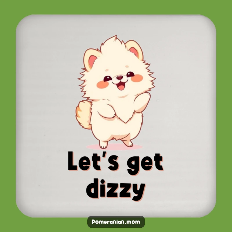 Funny Kawaii Pomeranian Drink Coaster: Protect Surfaces with Cute Dog Art, Perfect Gift