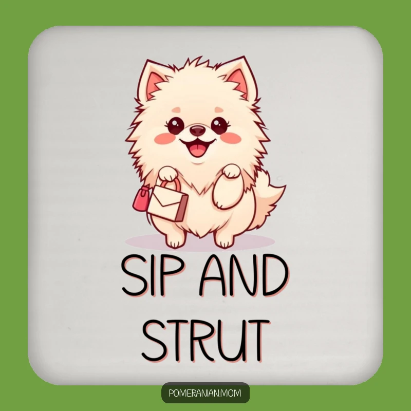 Funny Kawaii Pomeranian Drink Coaster: Stylish Dog Wiggle Handbag for Chic Protection Gift